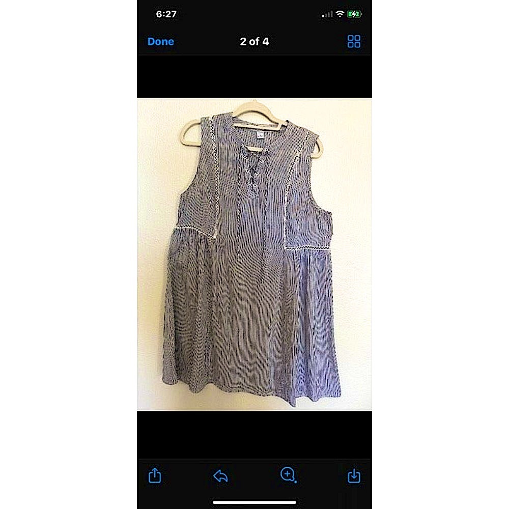 OLD NAVY Mini Boho embroidered detail sleeveless babydoll top - L